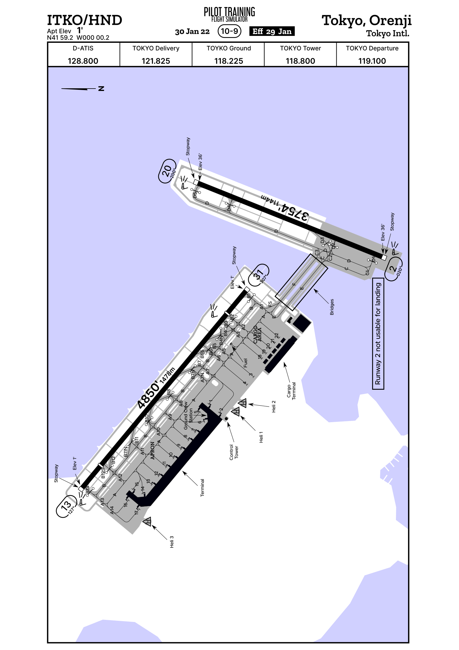 Airport ground chart for the airport ITKO